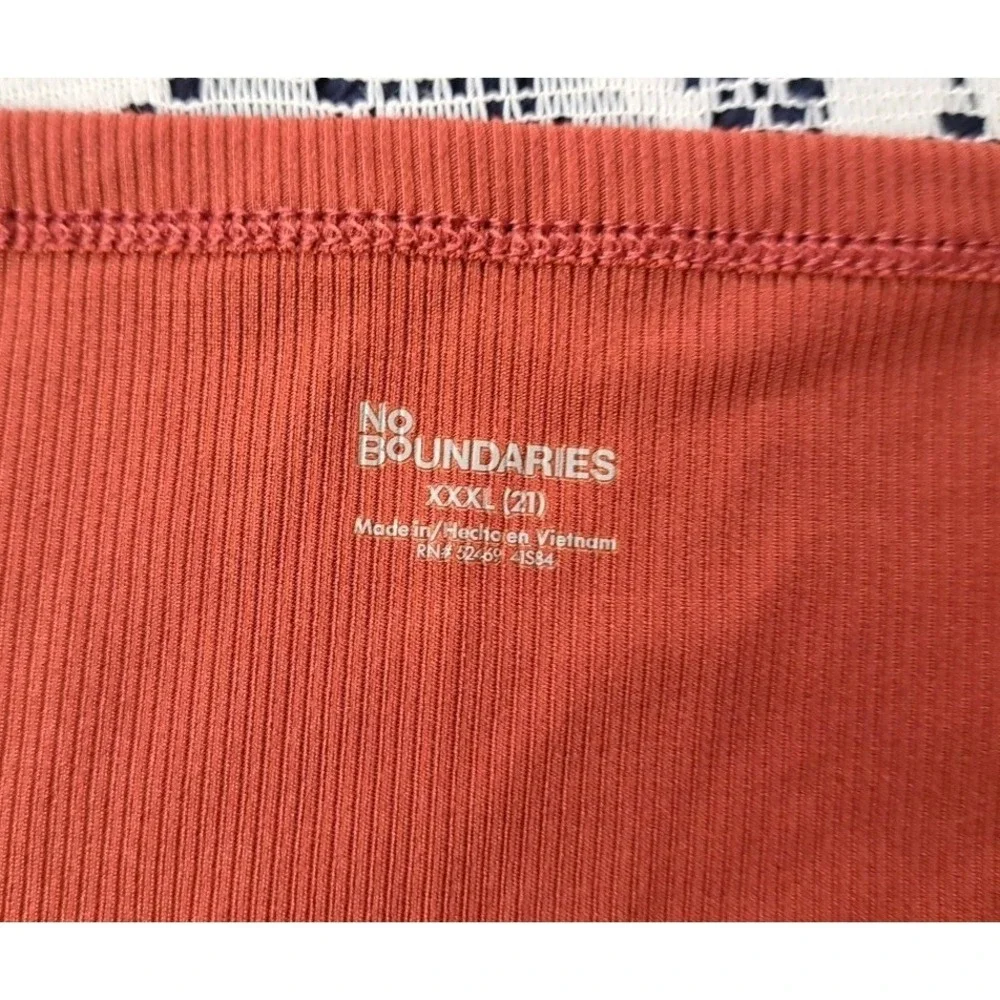 No Boundaries (2)Camisole Tops XXXL Rust/Green Ribbed‎ Stretch Tank Top Layering